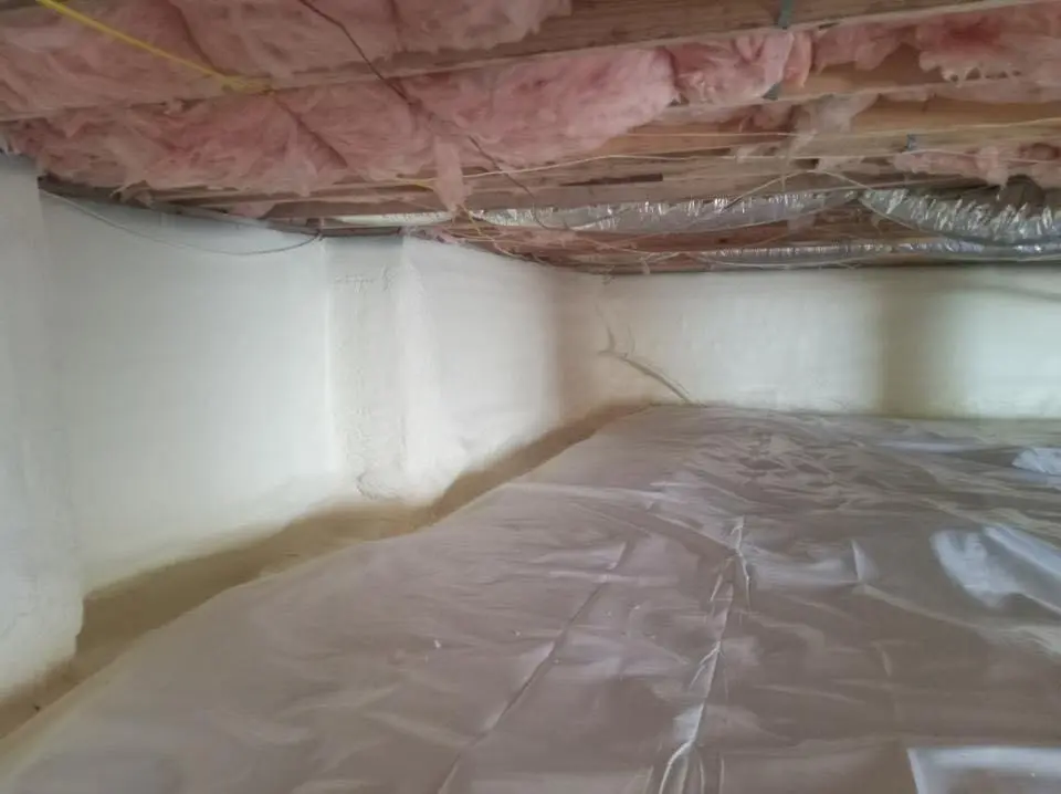 Crawl space encapsulation with closed-cell spray foam for Attic Insulation in Woodburn